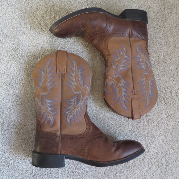 Ariat Heritage Stockman Mens Cowboy/Western Boots Size 9 Brown U Toe #10002252 - Picture 1 of 8